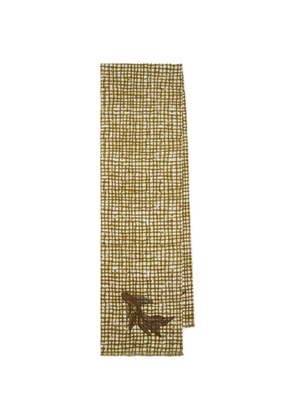 Paul Smith check fish scarf - White