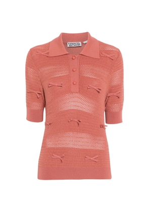 Essentiel Antwerp Jarts bow-detail polo shirt - Pink