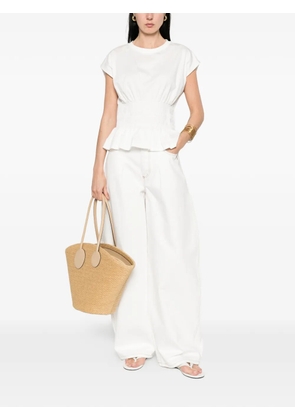 Maje ruffled T-shirt - White