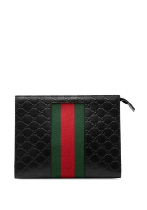 Gucci Pre-Owned 2000-2015 Guccissima Web clutch bag - Black