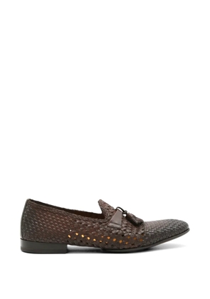 Doucal's woven tassel loafers - Brown