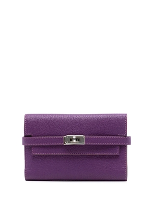 Hermès Pre-Owned 2008 Medium Chevre Mysore Kelly Wallet long wallets - Purple