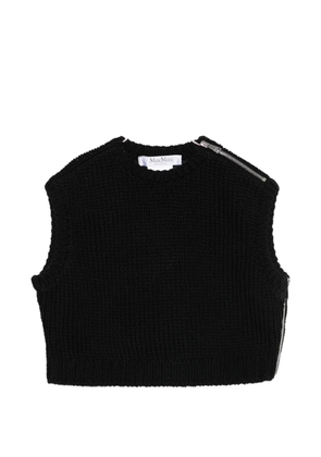 Max Mara zip knitted top - Black