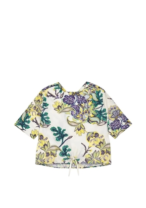 PSOPHIA Sun-Kissed Marigold Meadow floral drawstring top - White