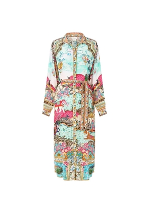 Camilla belted midi dress - Blue