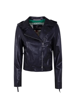 The Jackie Leathers Ciclone zip-up leather jacket - Blue