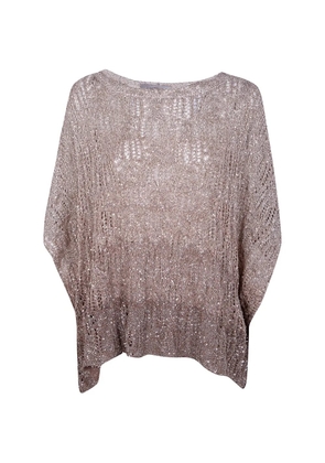 D.Exterior open knit top - Neutrals