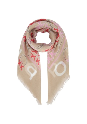 PINKO fringed scarf - Neutrals