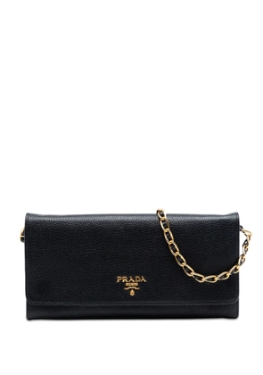 Prada Pre-Owned 2010-2025 Vitello Daino Wallet On Chain crossbody bag - Black
