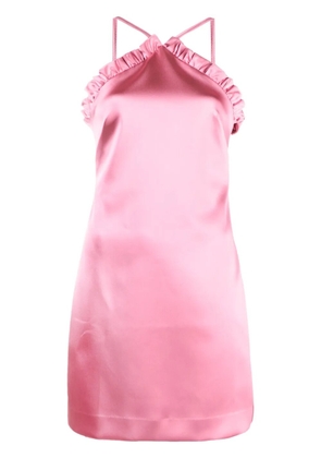 P.A.R.O.S.H. ruffled satin-finish minidress - Pink
