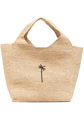 Manebi maxi raffia tote bag - Neutrals