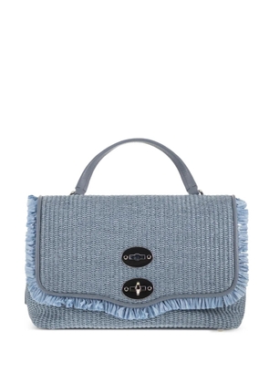 Zanellato Postina frayed raffia tote bag - Blue