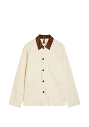 Drake's corduroy-collar cotton jacket - Neutrals