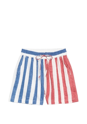 SUSANNA BLU striped drawstring shorts - White
