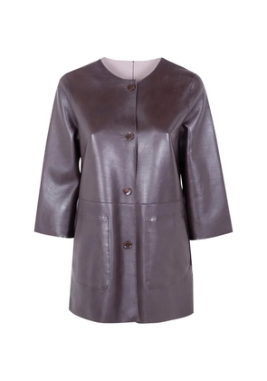 The Jackie Leathers Dom button-up leather jacket - Brown