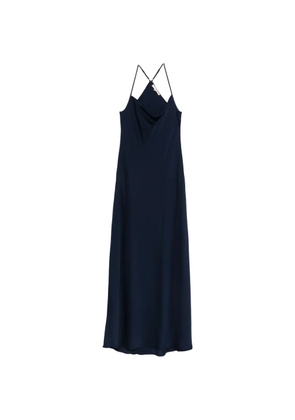 SILK95FIVE St. Germaine halterneck draped dress - Blue