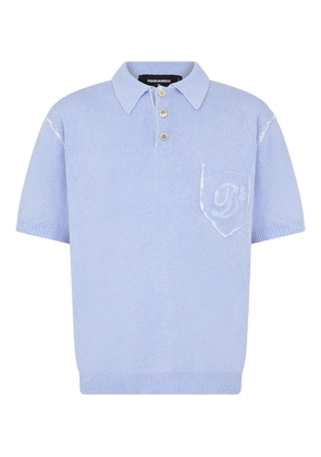 DSQUARED2 short-sleeves embroidery-logo polo shirt - Blue