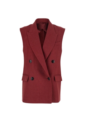 Max Mara linen twill gilet - Red