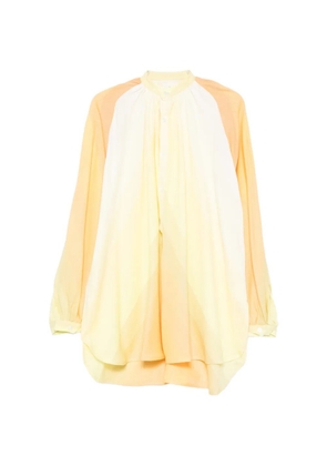 Marrakshi Life long-sleeve buttoned mini dress - Yellow