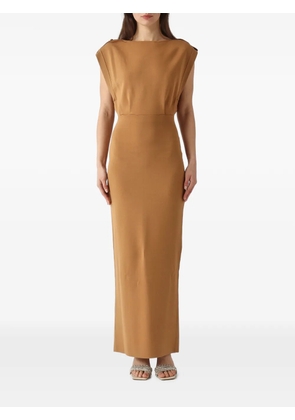 Elisabetta Franchi crew-neck maxi dress - Neutrals