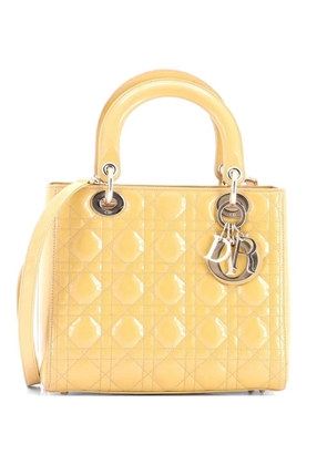 Christian Dior Pre-Owned Lady Dior Bag Cannage Quilt Patent Medium satchel - Neutrals