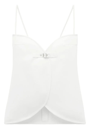 Courrèges Ellipse buckle-appliqué tank top - White
