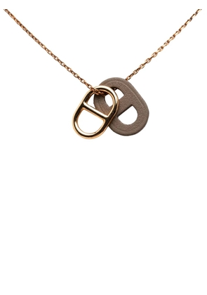 Hermès Pre-Owned 2020-2025 Gold Plated Swift O Maillon Pendant Necklace costume necklace - Brown