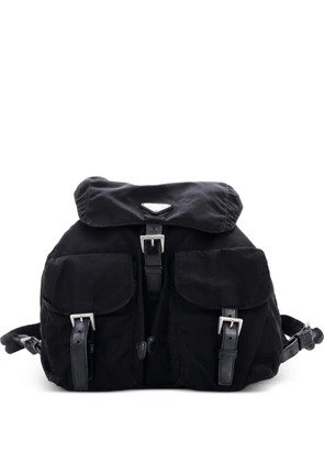 Prada Pre-Owned Double Front Pocket Tessuto Medium backpack - Black