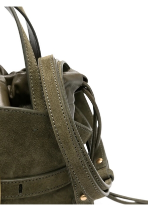 Balmain buckle suede tote bag - Green