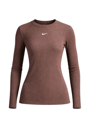 Nike ribbed logo long-sleeve T-shirt - Brown