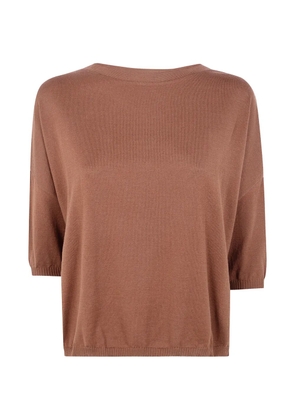 Ma'ry'ya round-neck fine-knit sweater - Brown