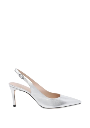 Stuart Weitzman Power 75 buckle slingback pumps - Silver