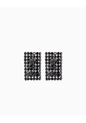 Clip earrings with rhinestones