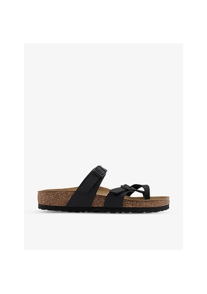 Womens Birkenstock Mayari Cross-Strap Faux-Leather Sandals