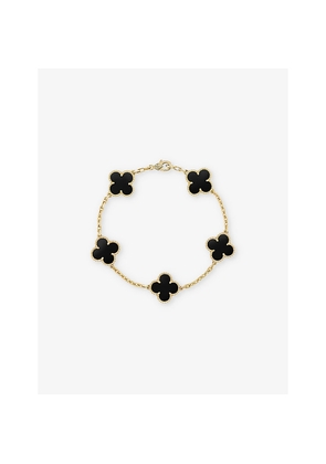 Womens Van Cleef & Arpels Vintage Alhambra Yellow-Gold and Onyx Bracelet