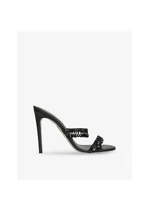 Womens Rene Caovilla Chandelier 105 Crystal-Embellished Satin Heeled Sandals