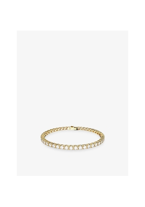 Womens Swarovski Matrix Tennis 18ct Yellow-Gold Plated and Zirconia Bracelet