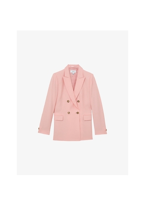 Womens Reiss Magda Peak-Lapel Double-Breasted Woven Blazer