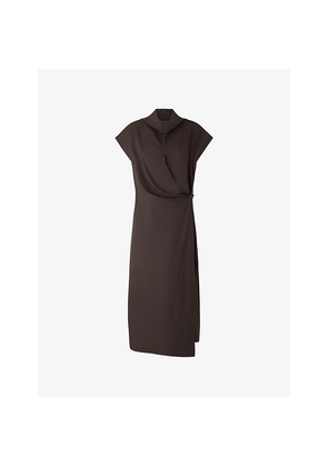 Womens Soeur Foggia Wrap-Front Cotton-Poplin Midi Dress