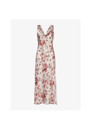 Womens Acne Studios Dotti Floral-Print Satin Midi Dress