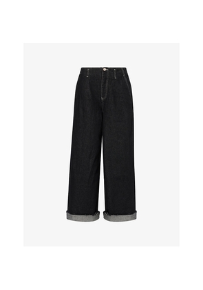 Womens Damson Madder Pascal Wide-Leg Denim Jeans