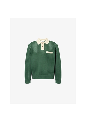 Mens Obey Jasper Cotton-Blend Polo Knitted Sweater