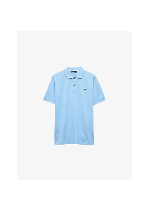 Mens Prada Triangle-Logo Cotton-Piqué Polo Shirt