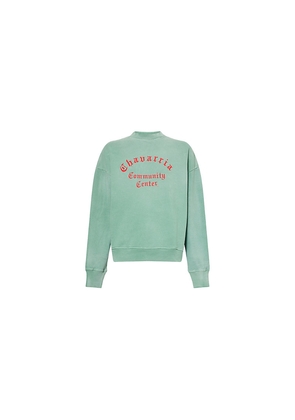 Mens Willy Chavarria Community Center Crewneck Cotton-Jersey Sweatshirt