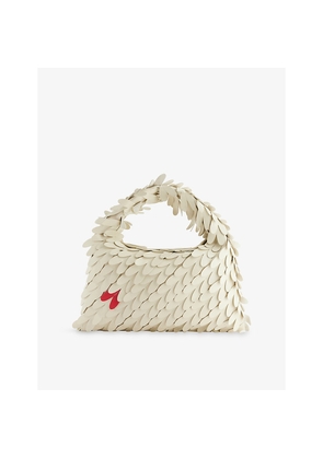 Womens Bottega Veneta Hop Heart-Shape Suede Shoulder Bag