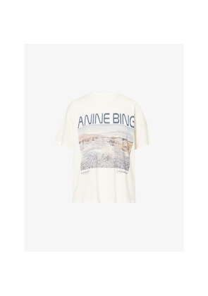 Womens Anine Bing Wildflower Logo-Print Cotton T-Shirt