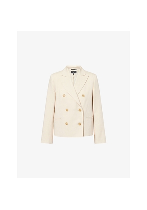 Womens Weekend Max Mara Peak-Lapel Double-Breasted Woven Blazer