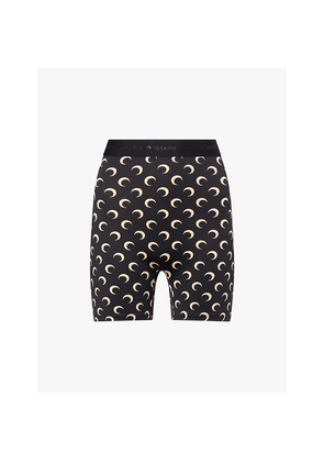 Womens Marine Serre Moon Logo Stretch-Jersey Shorts