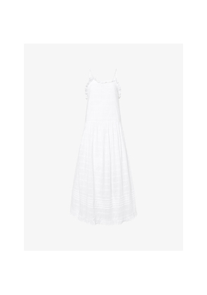 Womens Skall Studio Fiore Frilled Cotton Midi Dress