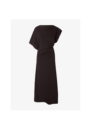 Womens Soeur Divine Asymmetric-Sleeve Cotton-Blend Maxi Dress